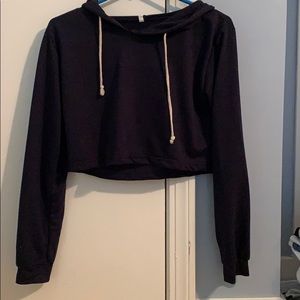 Cute dark blue cropped hoodie
